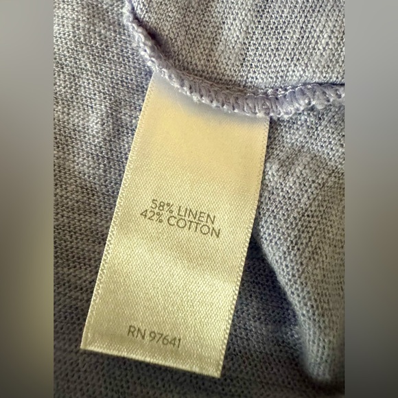 J. Jill Women's Blue Linen Cotton 3/4 Bell Sleeve Boat Neck T-Shirt Size Medium - Picture 5 of 5